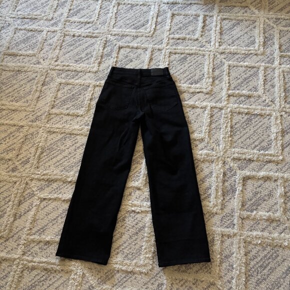 Madewell The Perfect Vintage Wide-Leg Jean, Black, Size 26 - Picture 3 of 5